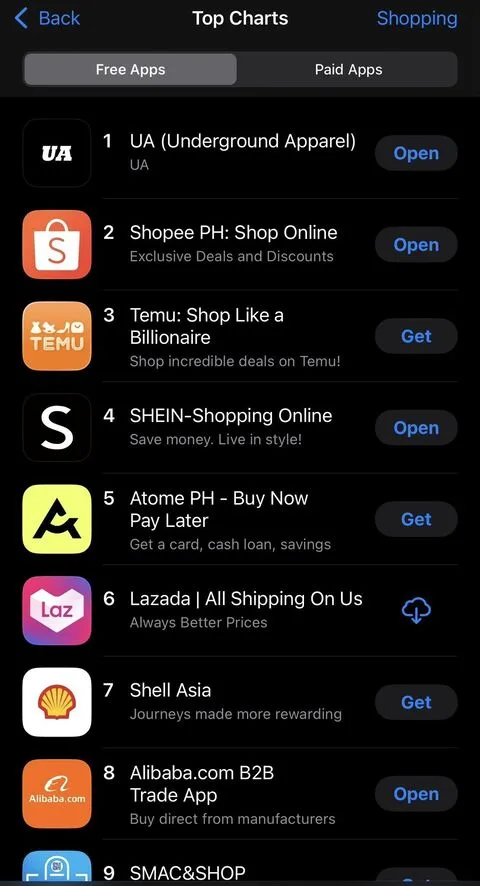 #1 — App Store Shopping · Philippines